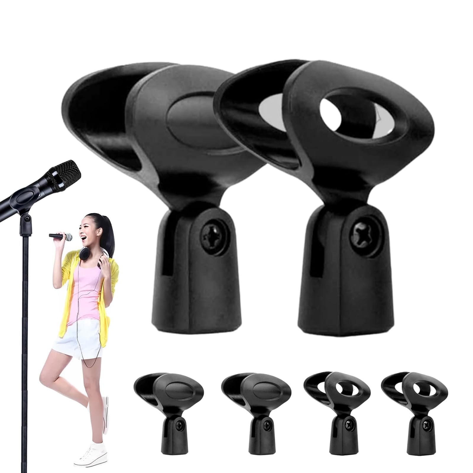 Pince Micro 6PCS Clip de Microphone Pince pour Microphone Support Universel de Microphone pour Conférences, Podcasts, Conférences, Concours