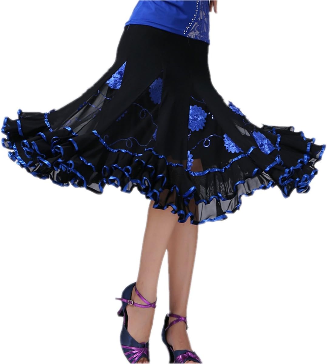 CISMARK Elegant Ballroom Dancing Latin Dance Party Long Swing Skirt