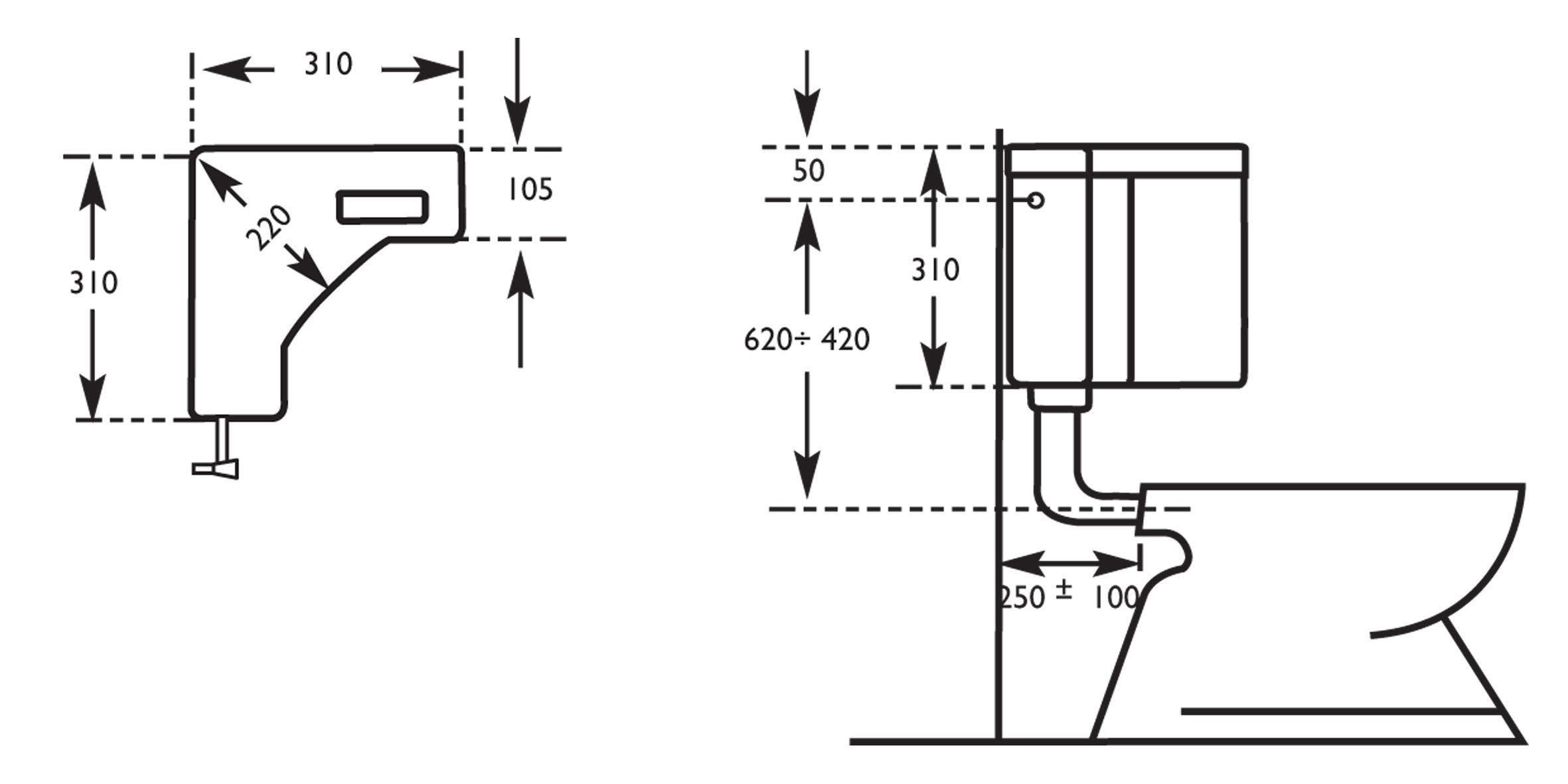 Negrari Cassetta WC Angolare ABS 9L Start/Stop Coibentata Scarico Rapido Silenzioso Bianca