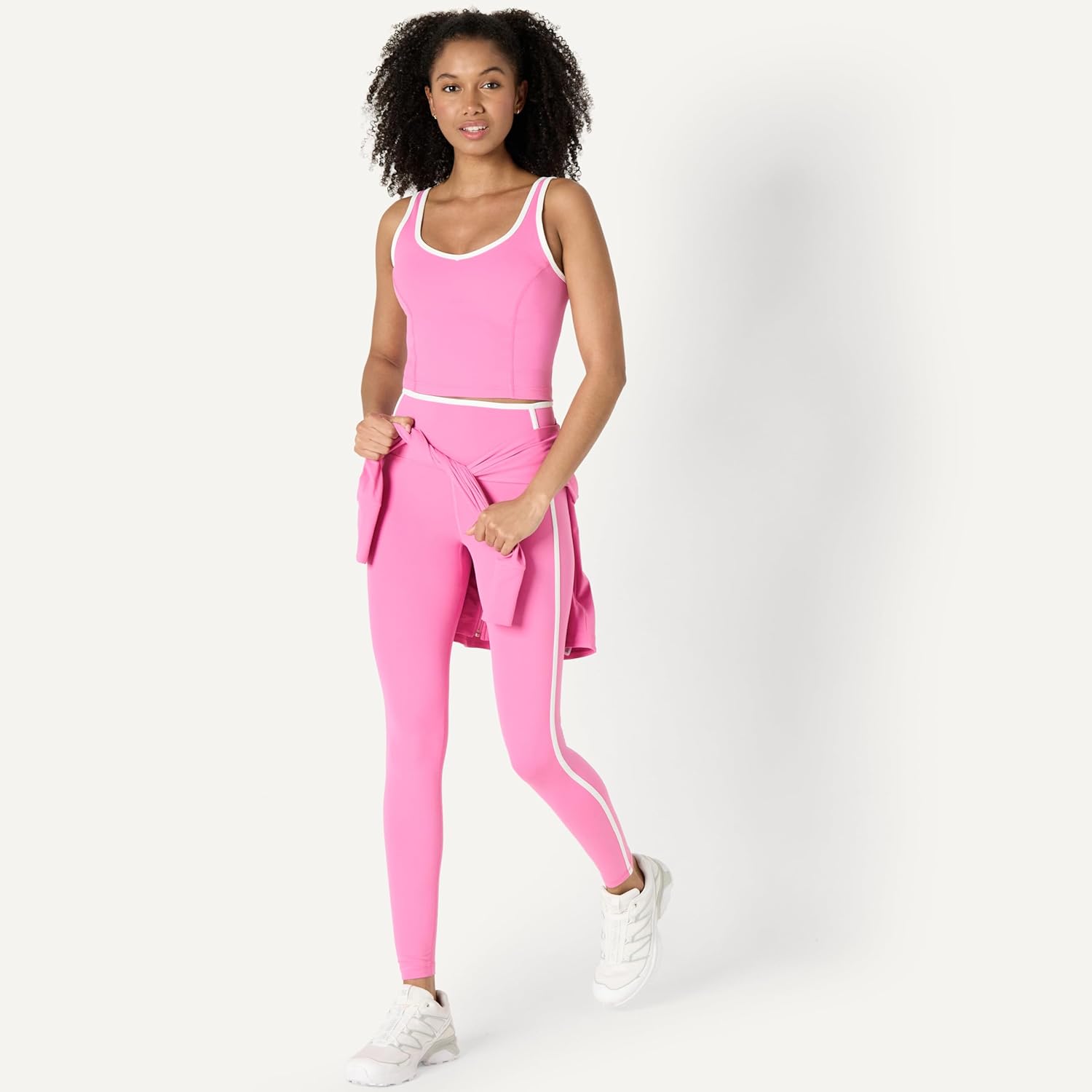 Amazon Essentials Women's Active FormFlex Buttery Soft Light Support Crop Tank with Bra and Contrast Trim - Image 5