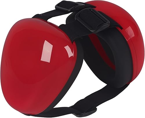 Orejeras para perros para protección auditiva 29dB NRR orejeras protección contra el ruido (mediano, rojo)