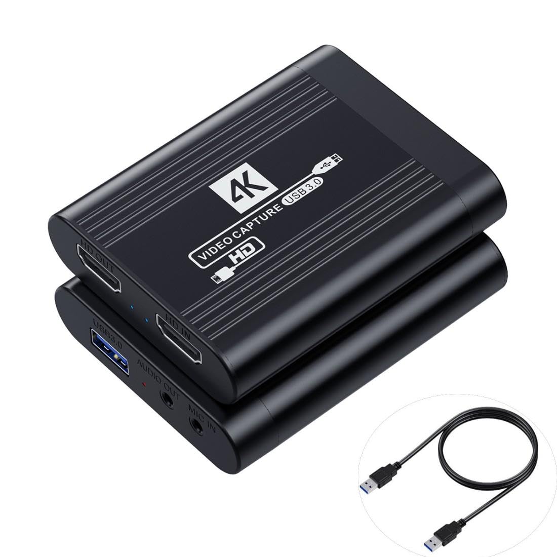 ChenYang 4K HDMI Audio Video USB 3.0 Capture Card 1080P 60FPS para PS4/PS5/Switch/Cámara/OBS, soporta transmisión en directo/videoconferencia/captura de juegos/cine en casa
