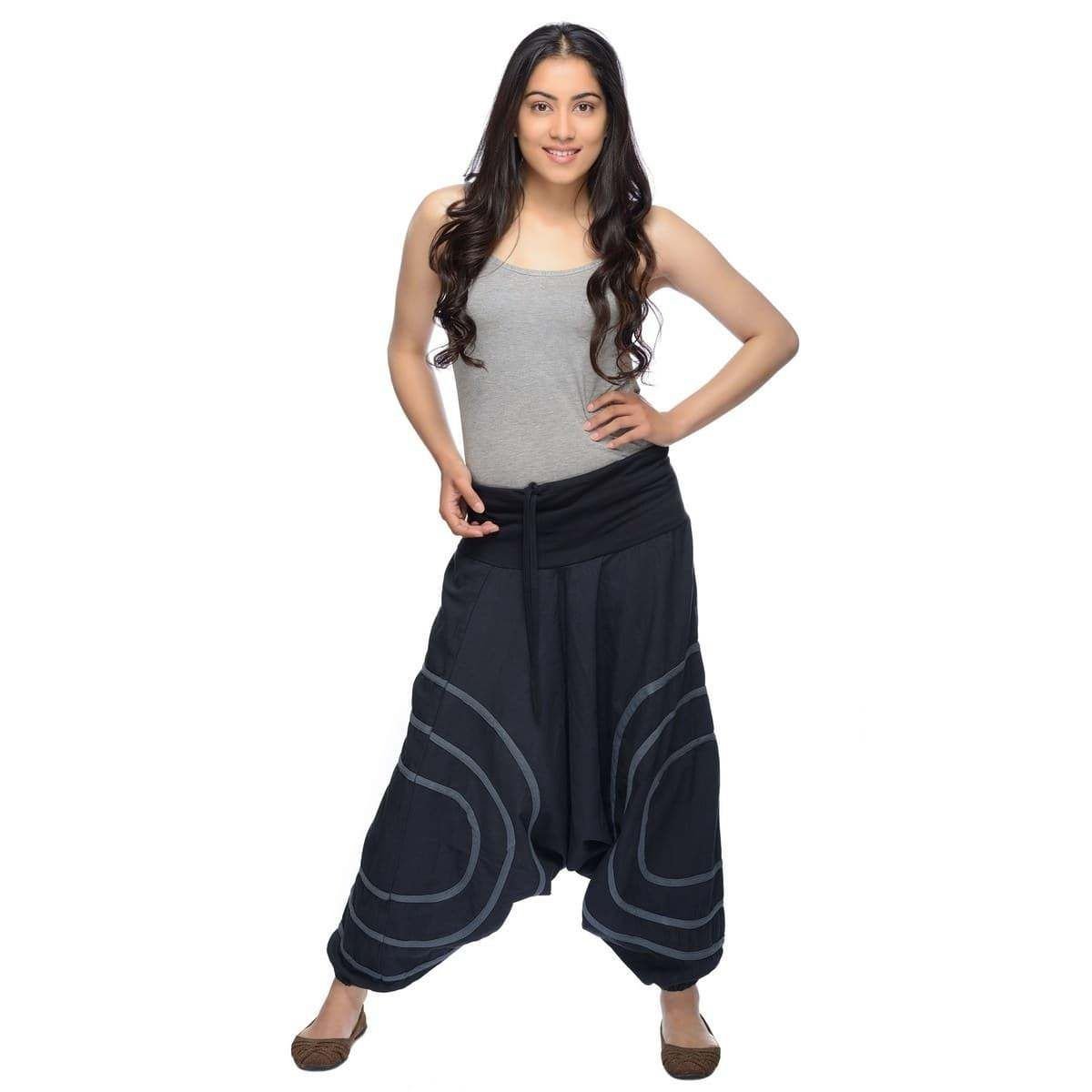 Simandra Pantalones Harem o Harén, Bombachos o Pantalones Aladin para Mujeres Cercles pantalón Unisex