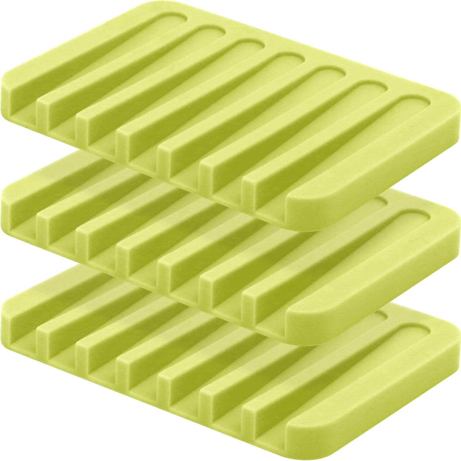P-Plus International Soap Dish Tray Saver Holder Drainer Shower Waterfall for Bathroom/Kitchen/Counter Top, Keep Bars Dry Easy Cleaning Flexible Silicone, soap Dish, White, 3 Pack (Green) (B07GYTZB97) Amazon Price History, Amazon Price Tracker