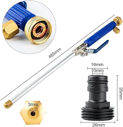 Miniatura 3 de Varita de lavadora de alta presión, boquilla de manguera de agua Hydro Jet, herramienta de limpieza con rociador de riego, lanza para canaleta,