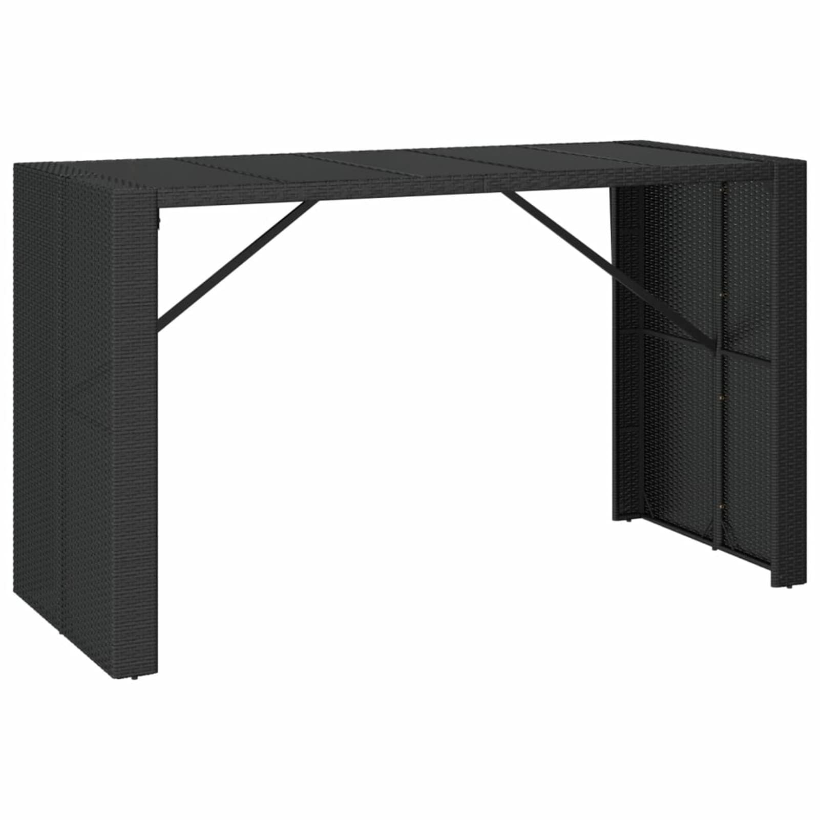 ZEYUAN Ensemble de Bar de Jardin 9 pcs avec Coussins Noir Poly rotin,Banc D'Extérieur,Banc Plastique Blanc,Mini en Plastique Jardin