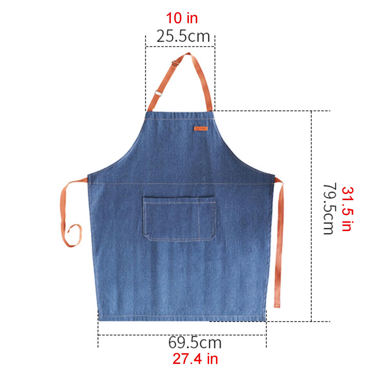 Tabliers, Tablier de chef en jean avec poches for cuisines, tabliers coiffeur for femmes et hommes, tablier réglable bleu B