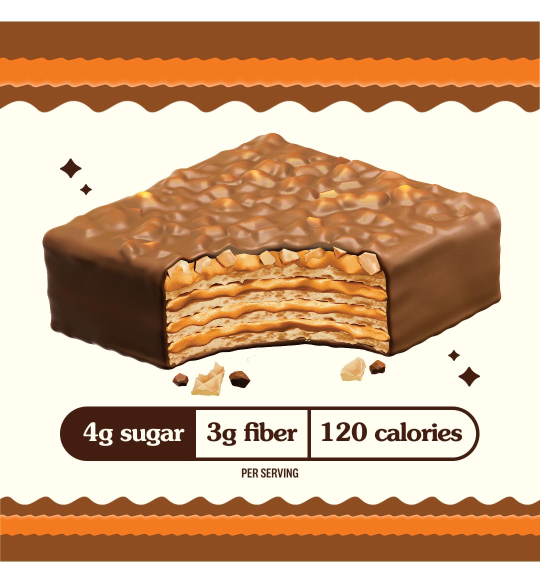 Rip Van Nutty Crunch Milk Chocolate Peanut Butter Wafer – Crispy Wafer Snack, Low Sugar, 120 Calories, Individually Wrapped - 16 Count