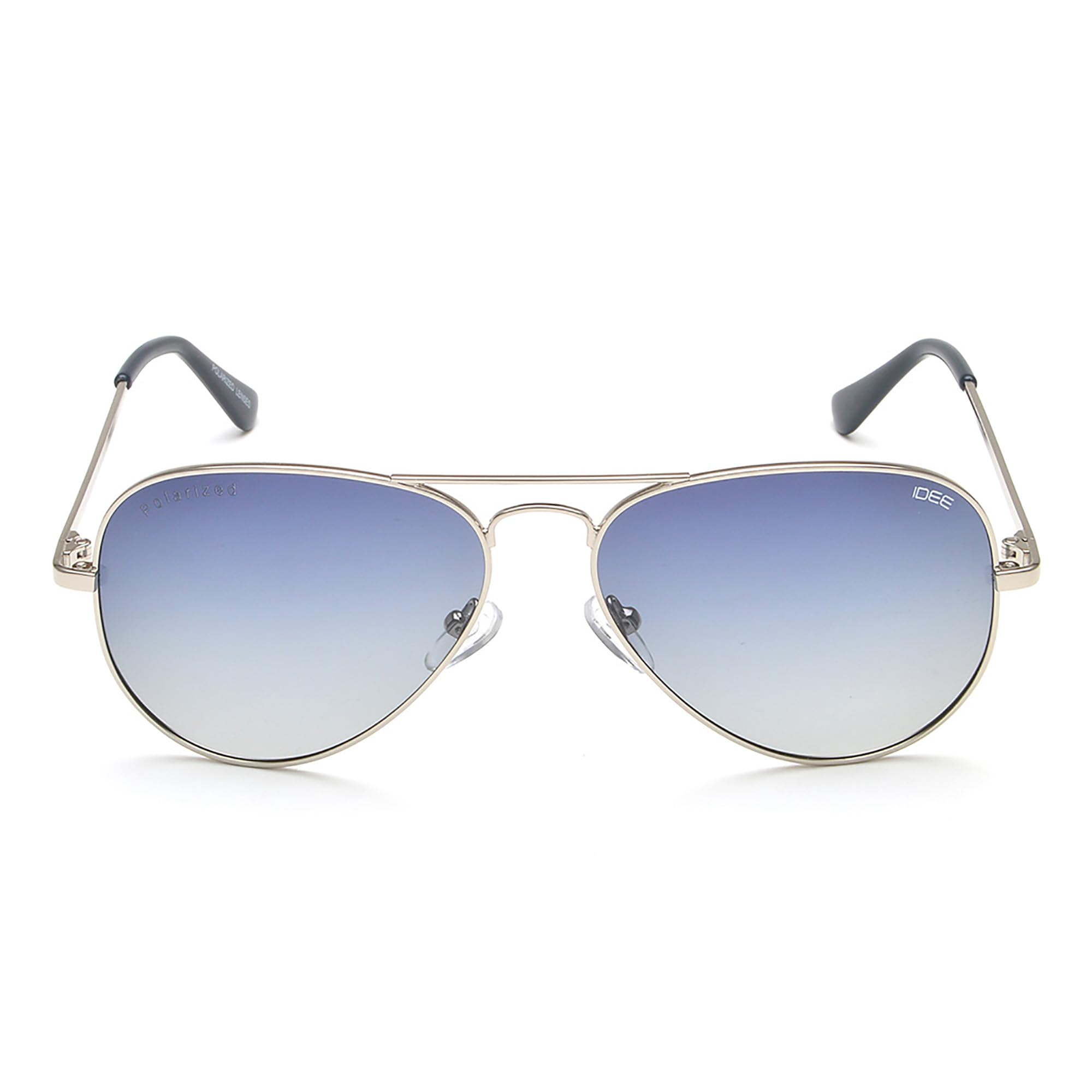 IDEEBlue Gradient Lens Pilot Sunglass Full Rim Shiny Silver Frame With 100% Uv Protection - Ids3000C13Psg