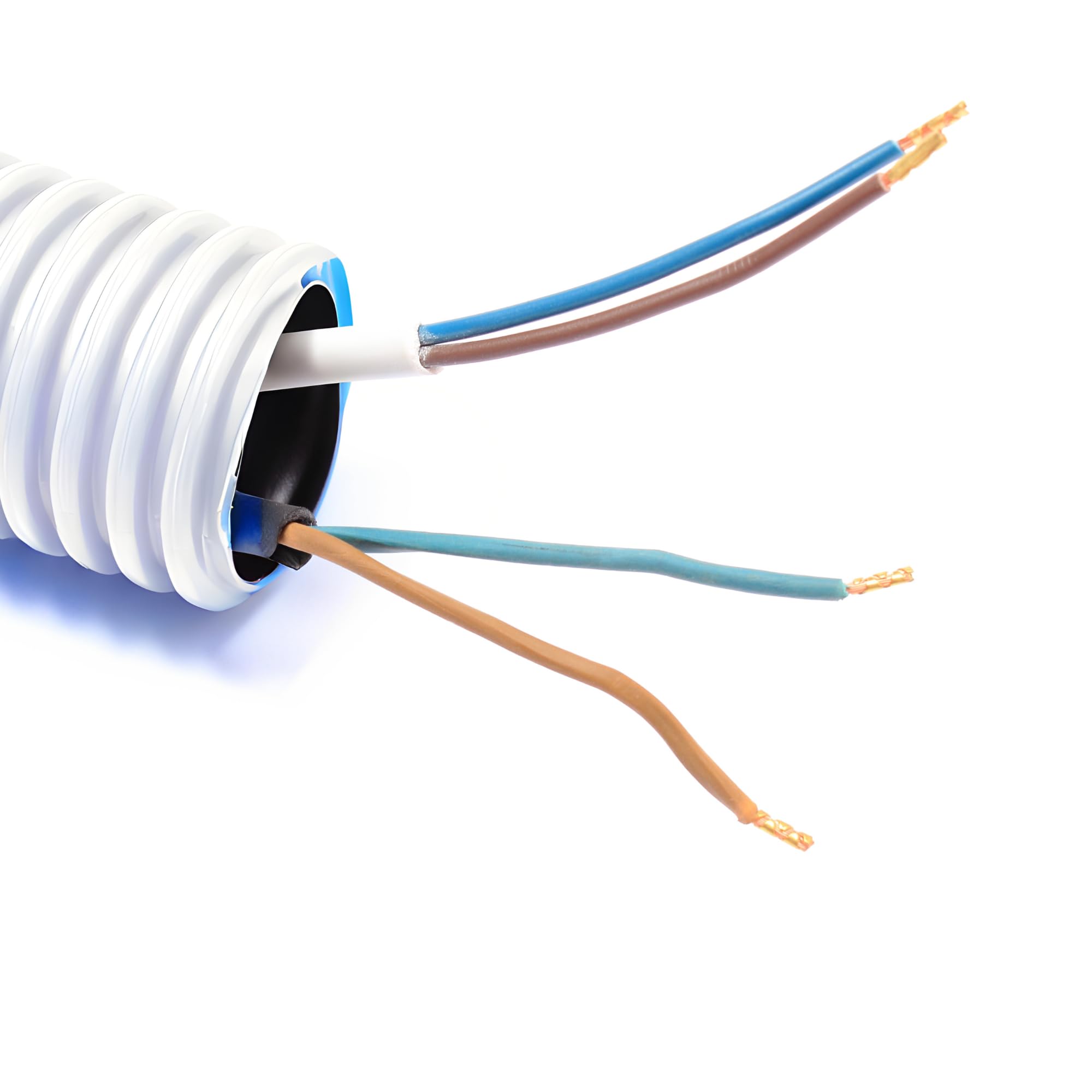 Jandei - Tubo corrugato di guida del cablaggio senza scanalatura. Bobina 50 m. Tubo di protezione cavi in PVC bianco (20 mm)