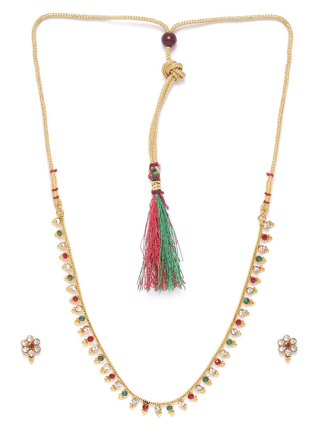 Priyaasi Gold-Plated Gold Artificial Stone Jewellery Set for Women (B08K46FYD6) Amazon Price History, Amazon Price Tracker