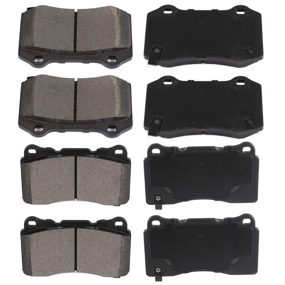 cciyu D1050 D1053 Front &amp; Rear Ceramic Brake Pads Set For 2004-2007 2015 2018 For Cadillac For CTS,2006-2011 For STS,2010-2012 2017 2018 For Chevy For Camaro,2010-2015 For Hyundai For Genesis Coupe