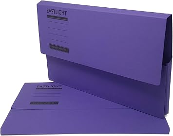 Eastlight Document Wallet (Pack 10) Assorted Colours 100% Recycled Paper 275gsm Manilla