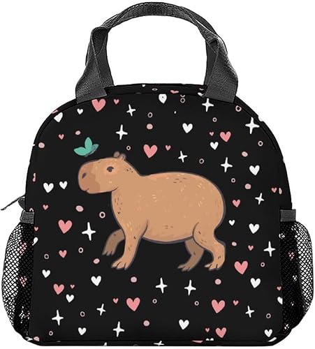 Capybara - Lonchera para niños, pequeñas loncheras aisladas, bonita lonchera reutilizable para adolescentes, niñas, niños, bolsas de almuerzo