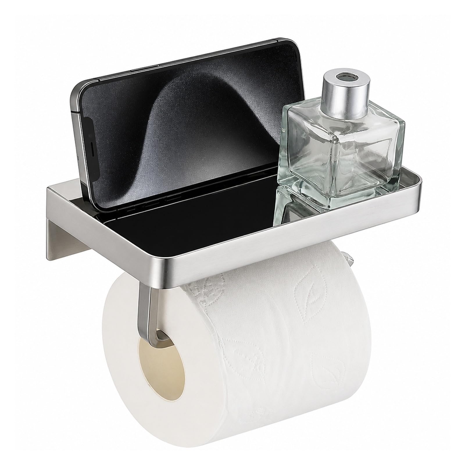 HLTYGWX Portarrollos de Papel higiénico, Soporte de Papel higiénico de Acero Inoxidable 304 sin perforación, para baño