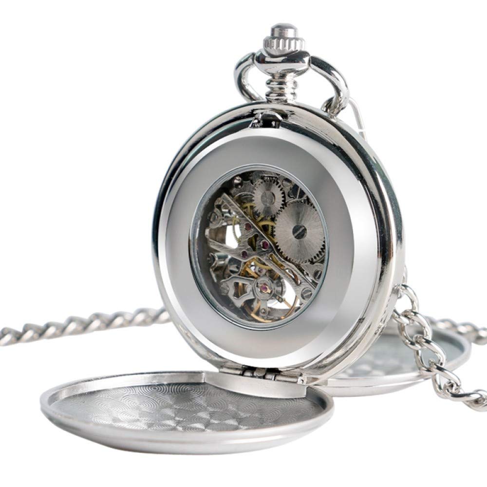 Reloj De Bolsillo Vintage, Suave Mecánico Bolsillo Reloj Movimiento Hombres Mujeres Elegante Retro Clásico Bolsillo De Viento De Mano Reloj con Cadena
