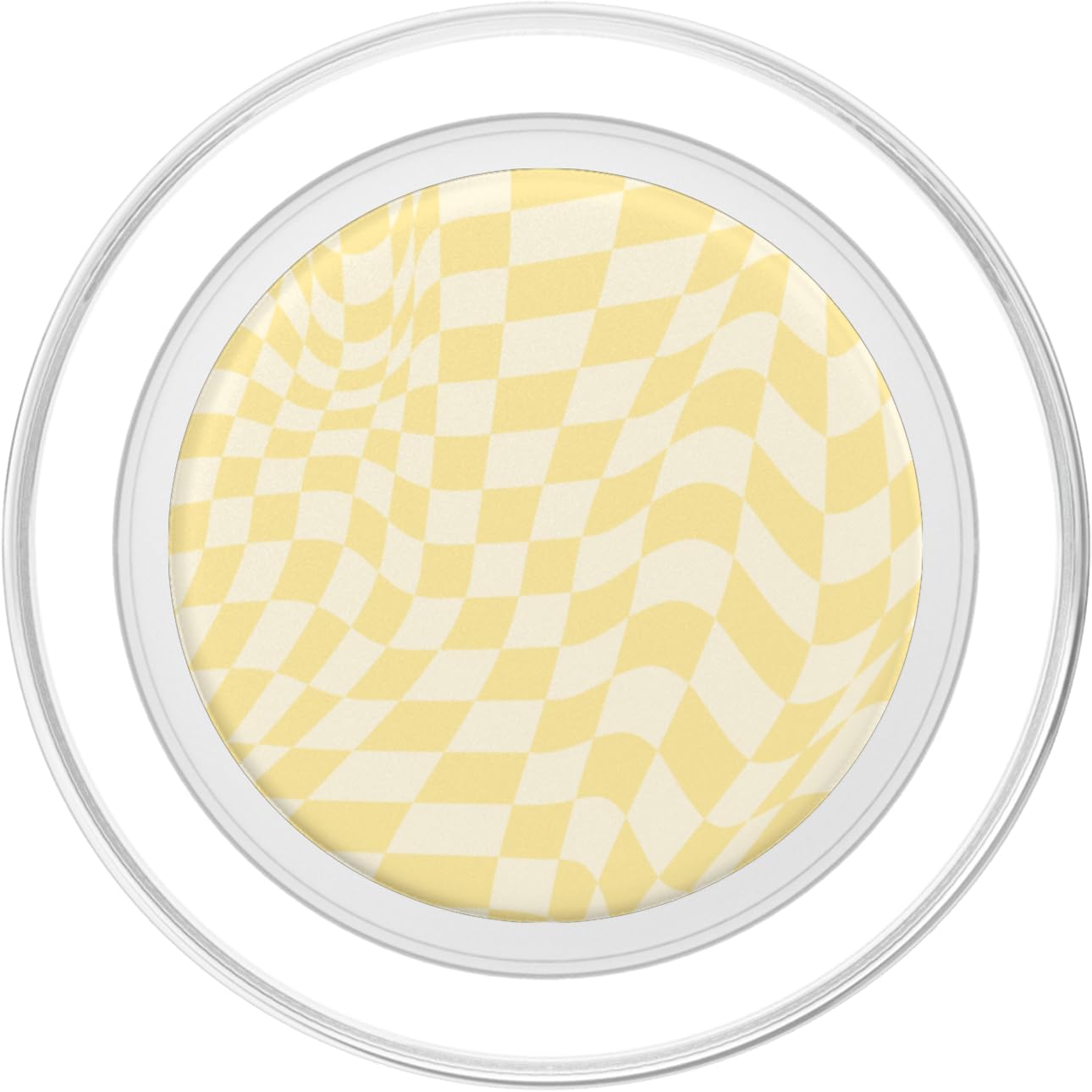 Retro Butter Yellow Checkered Pattern Wavy Checkerboard PopSockets PopGrip for MagSafe