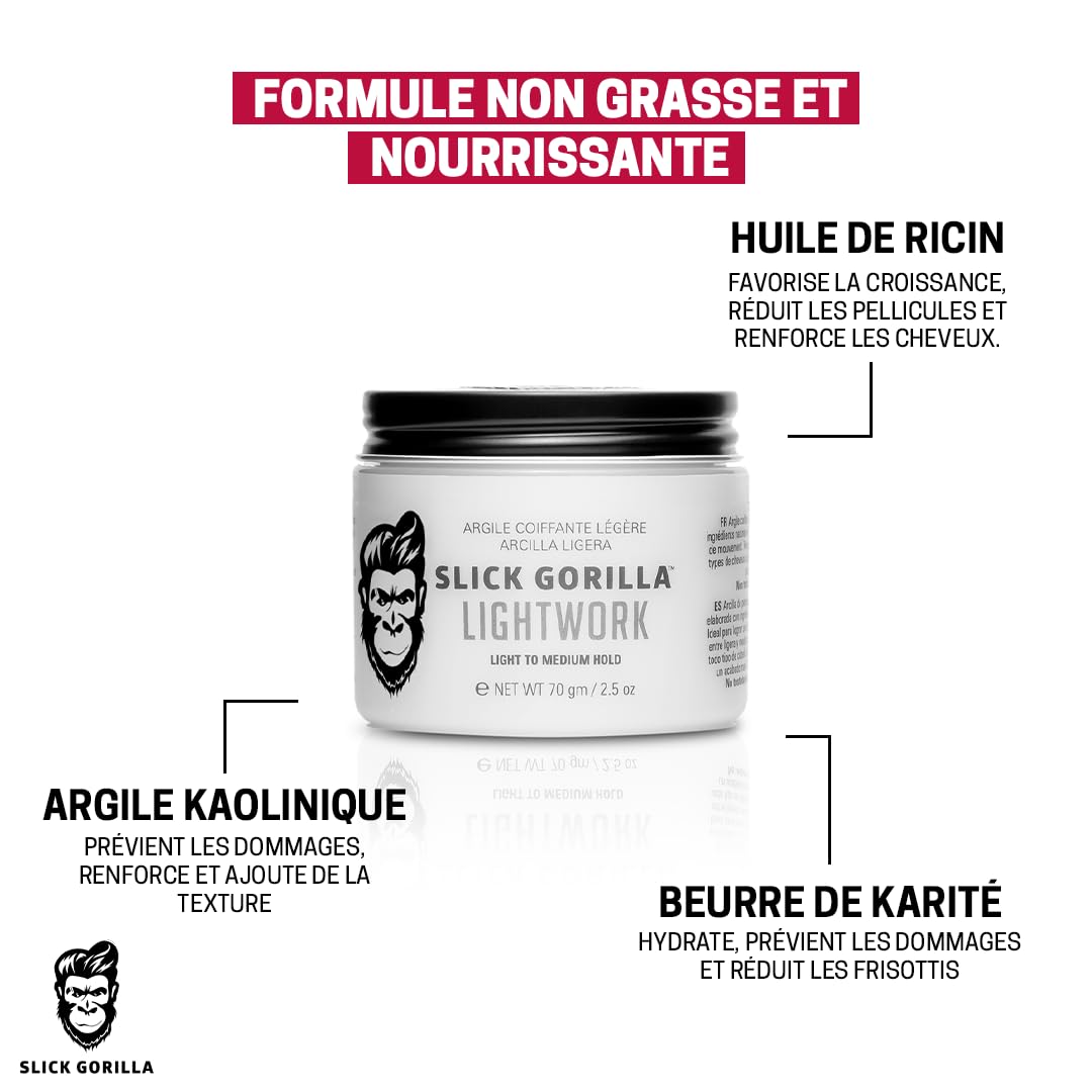 Slick Gorilla Lightwork Argile coiffante 70,9 g