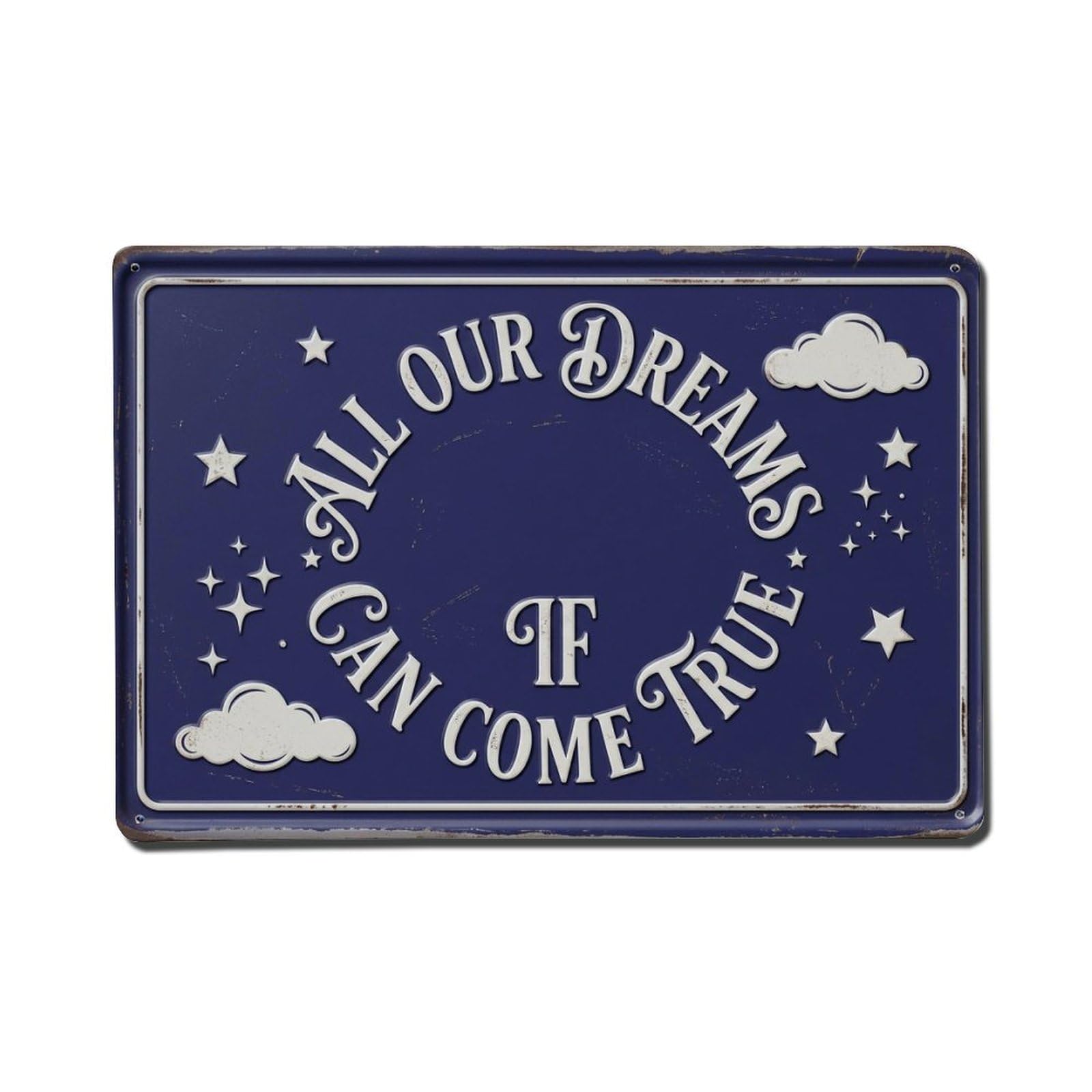 Dreams Come True Gift Retro Motivational Slogans Metal Tin Sign Plaque Wall Decor for Cafe, Club Bar, Office, Home Garden Metal Poster 8x12Inch