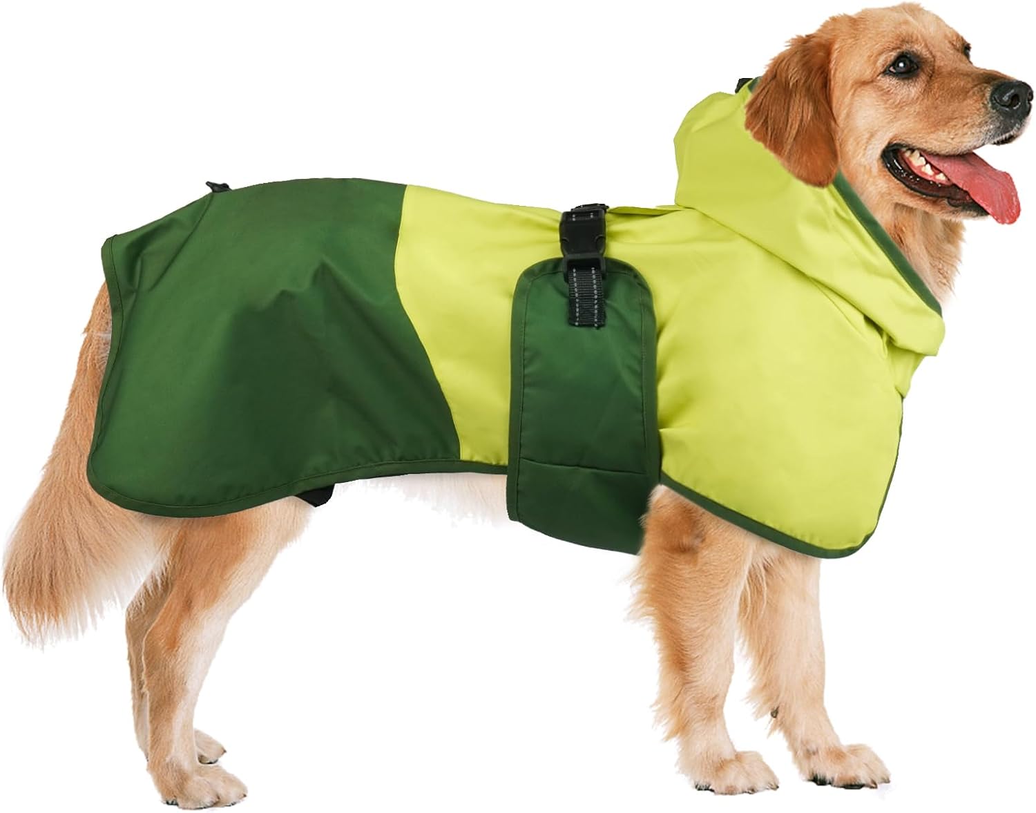 Dog Raincoat Waterproof Reflective Rain Coat with Adjustable Belly Strap & Leg Straps, Hooded Dog Rain Jacket with Leash Hole, Windproof Puppy Rain Gear for Small Medium Large Dogs