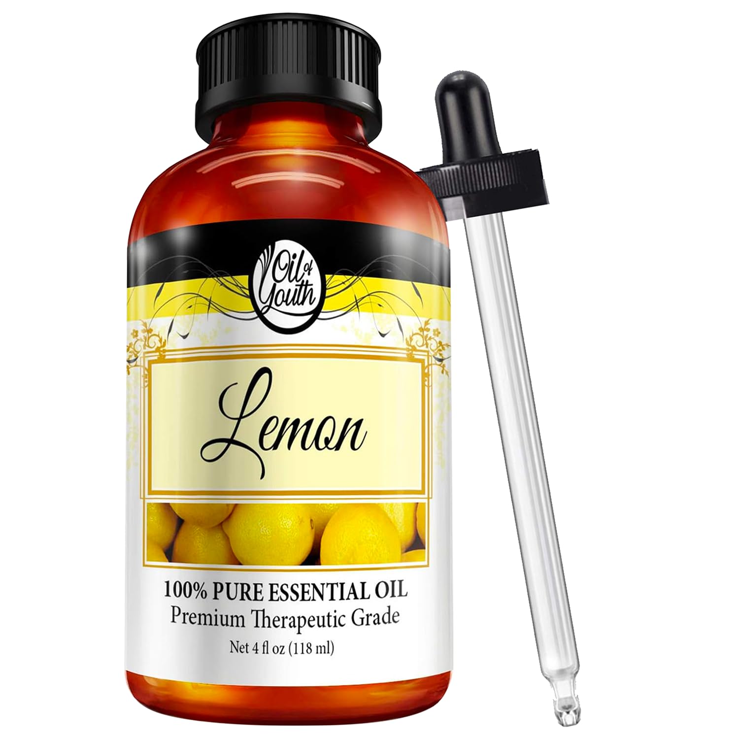 Oil of Youth 4oz Lemon Essential Oil – Pure & Natural for Cleaning & Aromatherapy