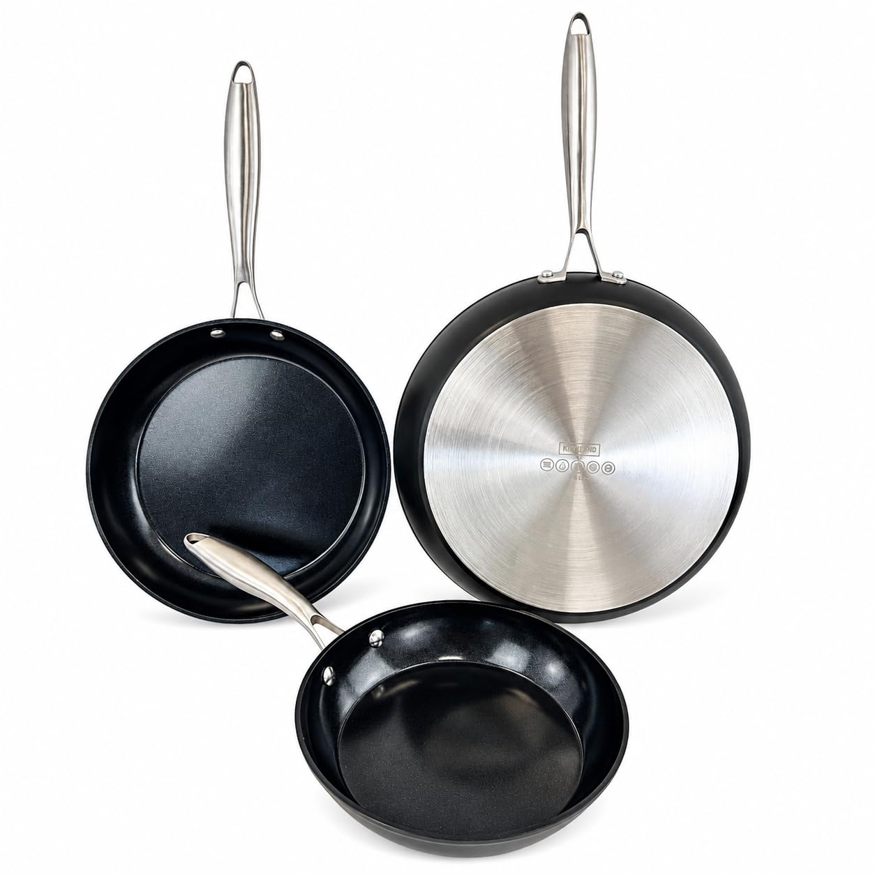 NERTHUS Set di 3 Padelle Antiaderenti in Ceramica 22, 26 e 30 cm, Adatte a Tutti i Piani Cottura, Induzione, Gas, Elettrico e Vetroceramica, Cucina con Meno Olio, Facile Pulizia