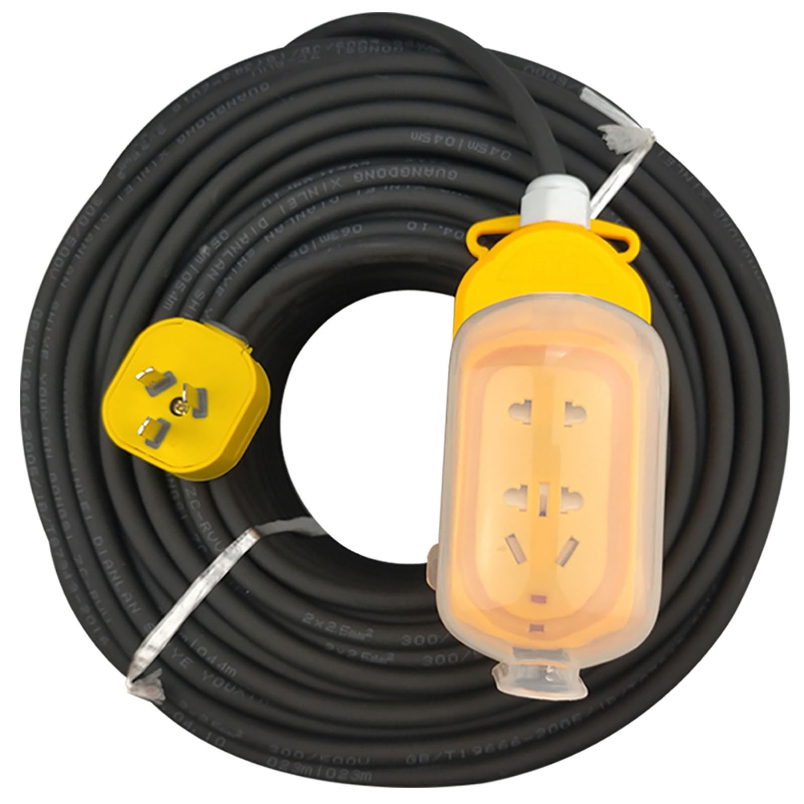 Wasserdichte Verlängerungskabel For Den Außenbereich Mit Steckdose – 2-adriges Stromkabel Aus Reinem Kupfer, Flexibler PVC-Mantel, Frostsicher, Sonnenbeständig Und Flammhemmend(30ft,2c-1.5mm2)
