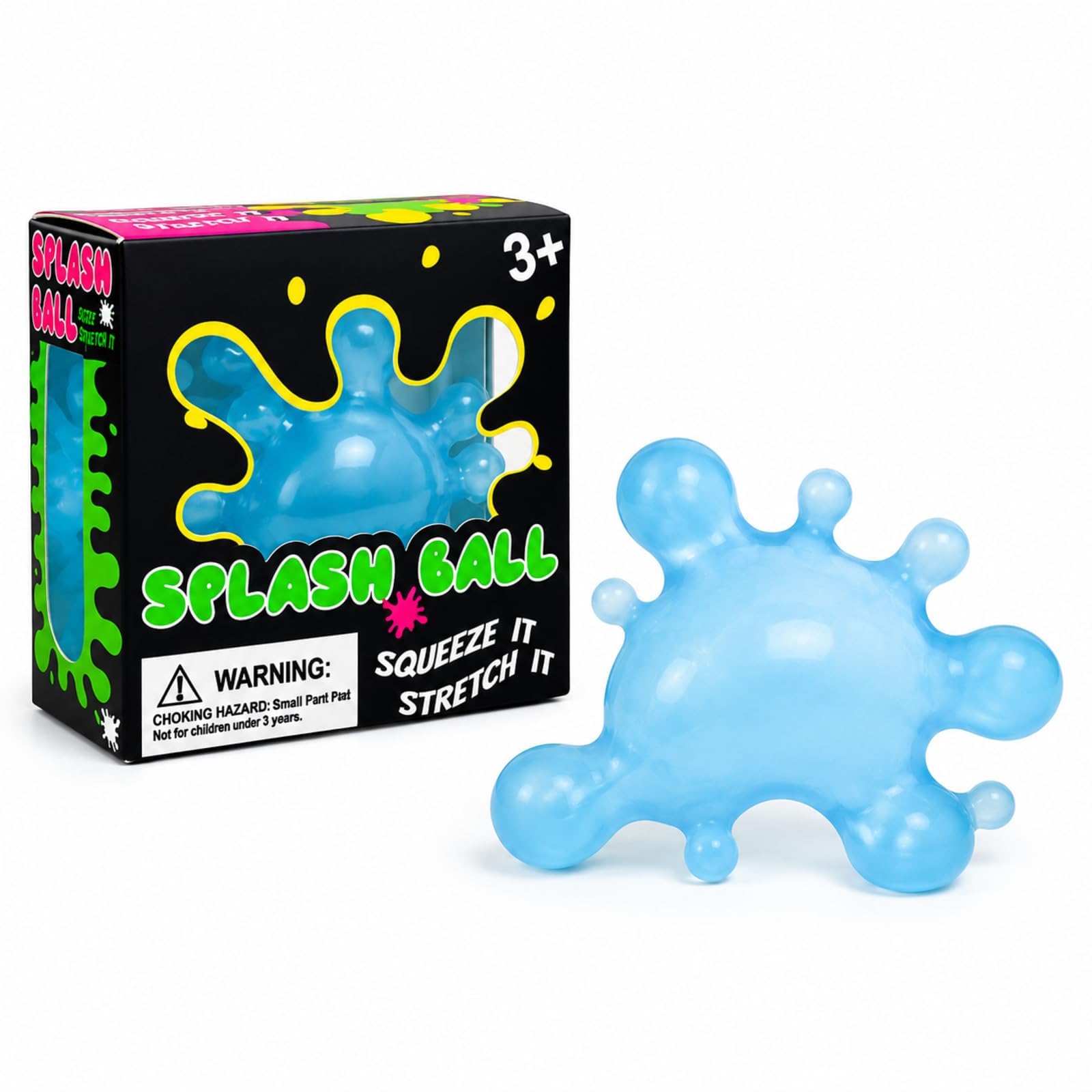 Squishy Snowball Sensory, Focus and Stress Relief Tool for Classroom and Office Use, Portable Blue Water Drop Shape Sensory Fidget