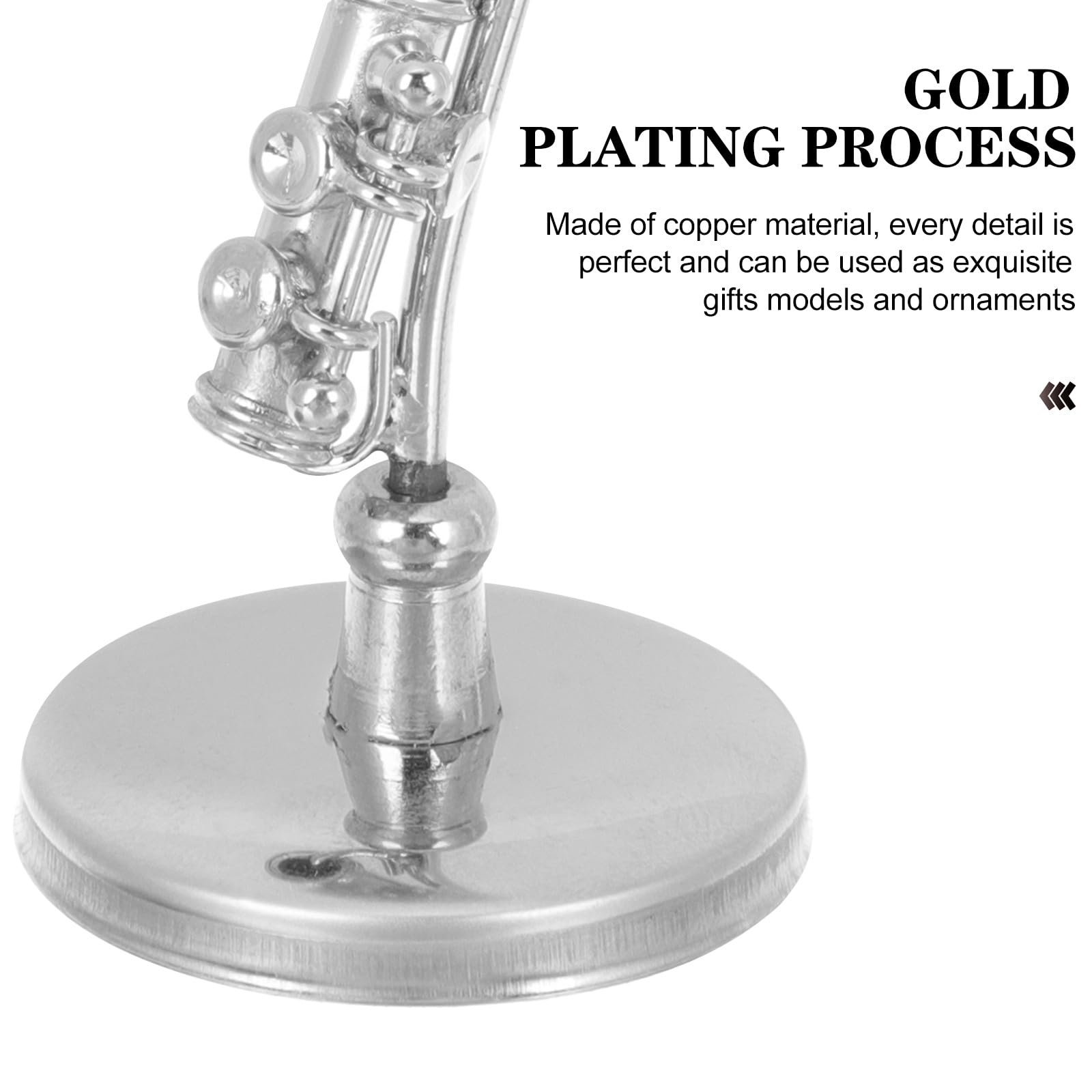 JECOMPRIS Miniature Flute Model with Stand and Storage Box Realistic Mini Musical Instrument for Dollhouse Decor Kids Instruments and Home Display - Image 2
