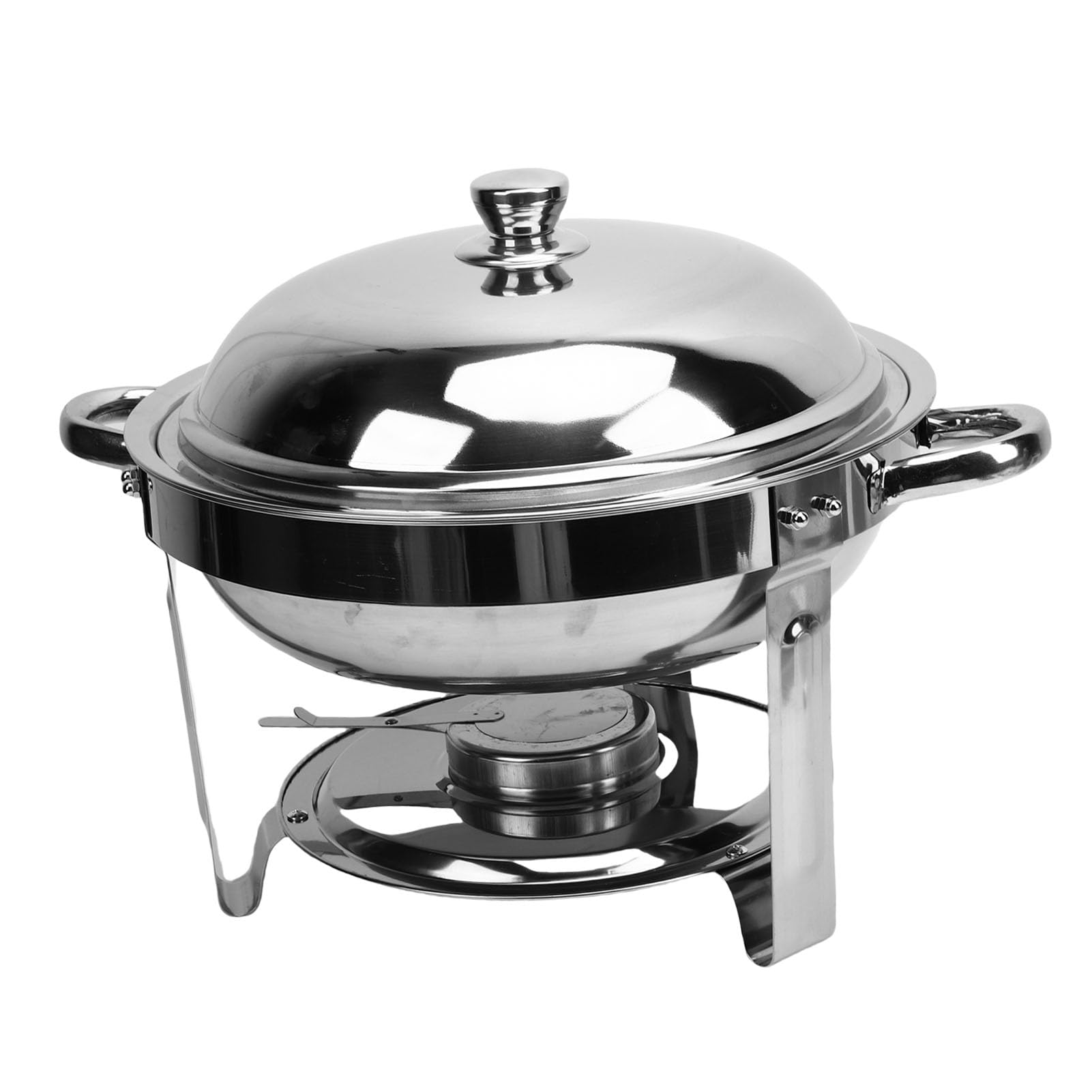 banapoy Piatti da Sfregamento per Set a Buffet, 6L di Cibi Rotondi Che Si Scaldano in Acciaio a Buffet Set di Piatti con Stufa Alcool Staccabile, per Feste, Catering, Matrimonio