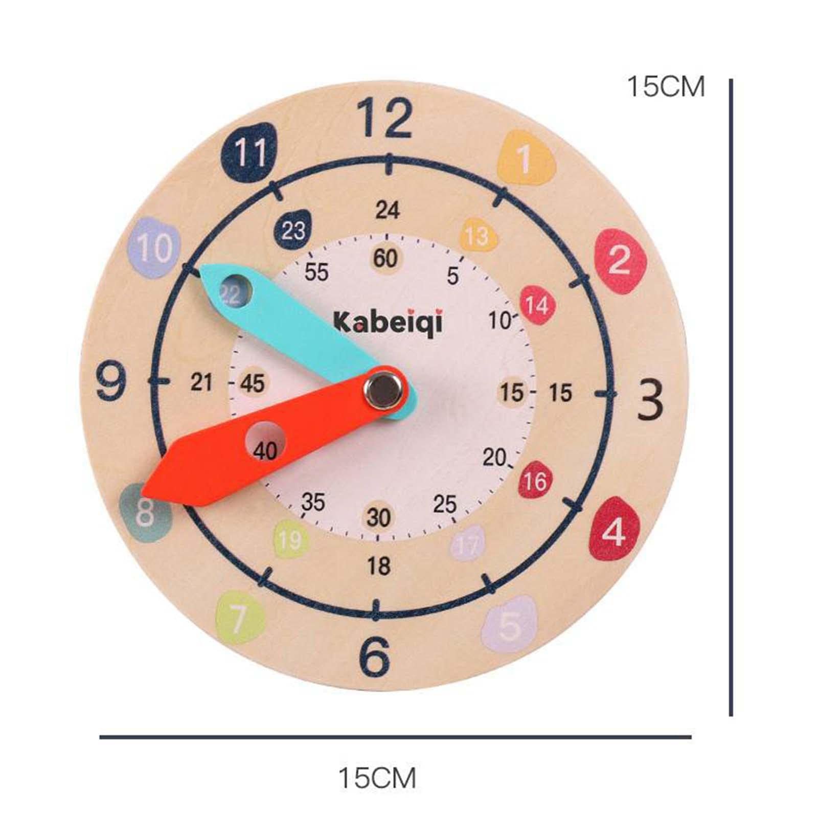 LOVIVER 5 Orologi in Legno, Giocattolo Didattico per L'apprendimento Precoce, 2 pezzi