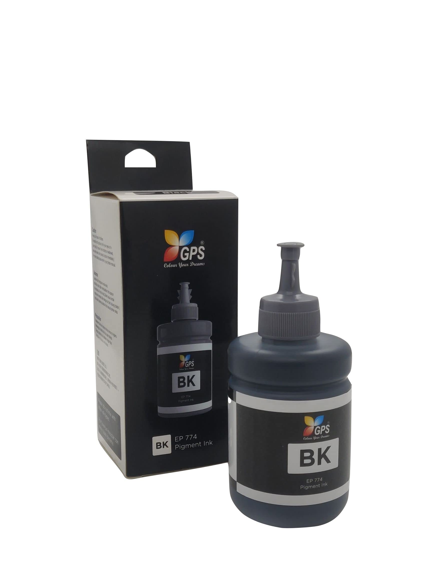 GPS Colour Your Dreams 774/7741 / T7741 Pigment Black Ink Refill Bottle Compatible for M100 / M105 / M200 / M205 / L605 / L655 / L1455 Printer (140ml Bottle) (1pack) (B017D6AN50) Amazon Price History, Amazon Price Tracker