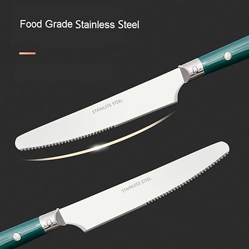 Miniatura 4 de Juego de cubiertos de acero inoxidable grueso, 52030 piezas, servicio para 146, cuchillo de carne y tenedor, cuchara de postre, cuchara de té,