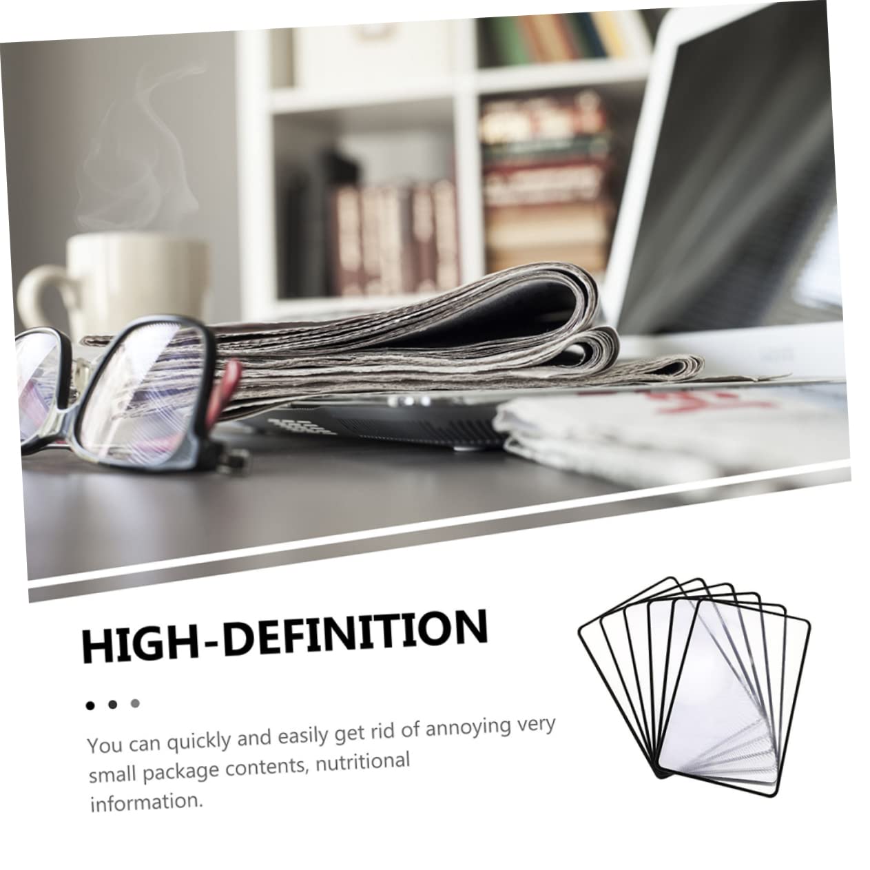 Lente di Ingrandimento da Lettura 3x, 12 Pezzi, Pvc Nero
