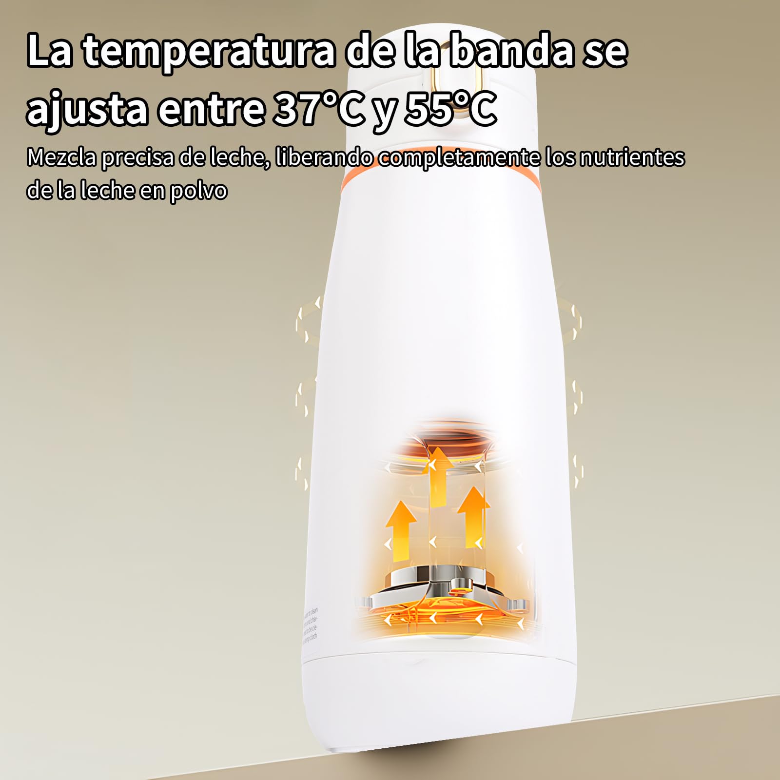 Calienta Biberones Portátil, Calentador de Biberones Recargable USB, Capacidad de 350mL, Carga Rápida con Control de Temperatura Para viajes
