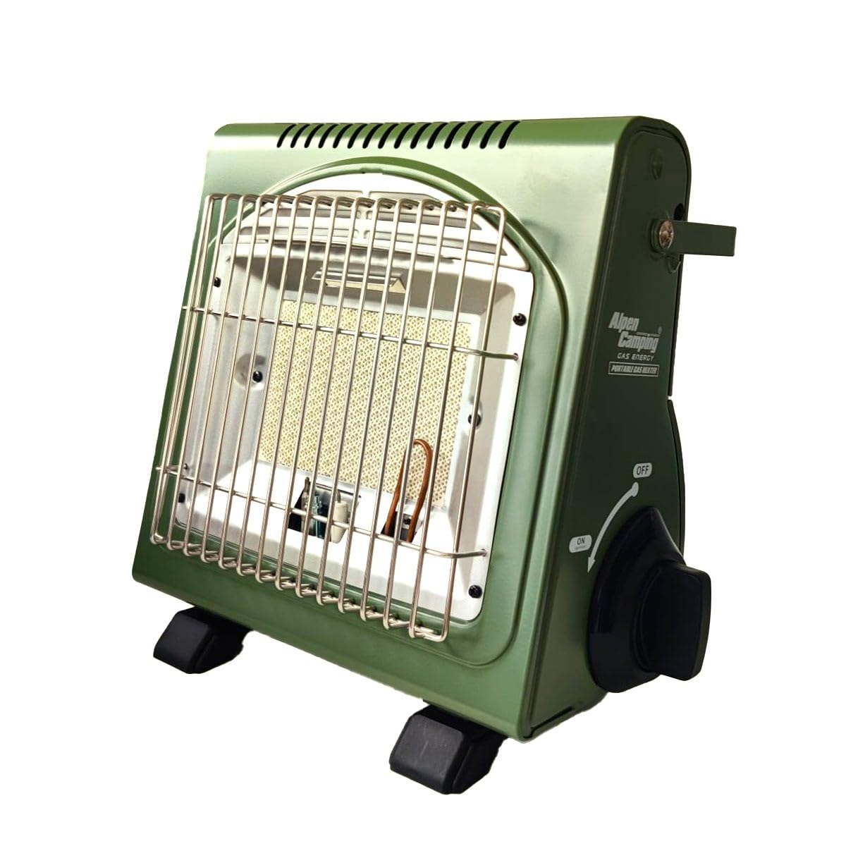 Alpen Camping - Calefactor de gas portátil 1700W Cerámico Calefacción de gas móvil Seguridad termopar ODS Ideal para interior y exterior