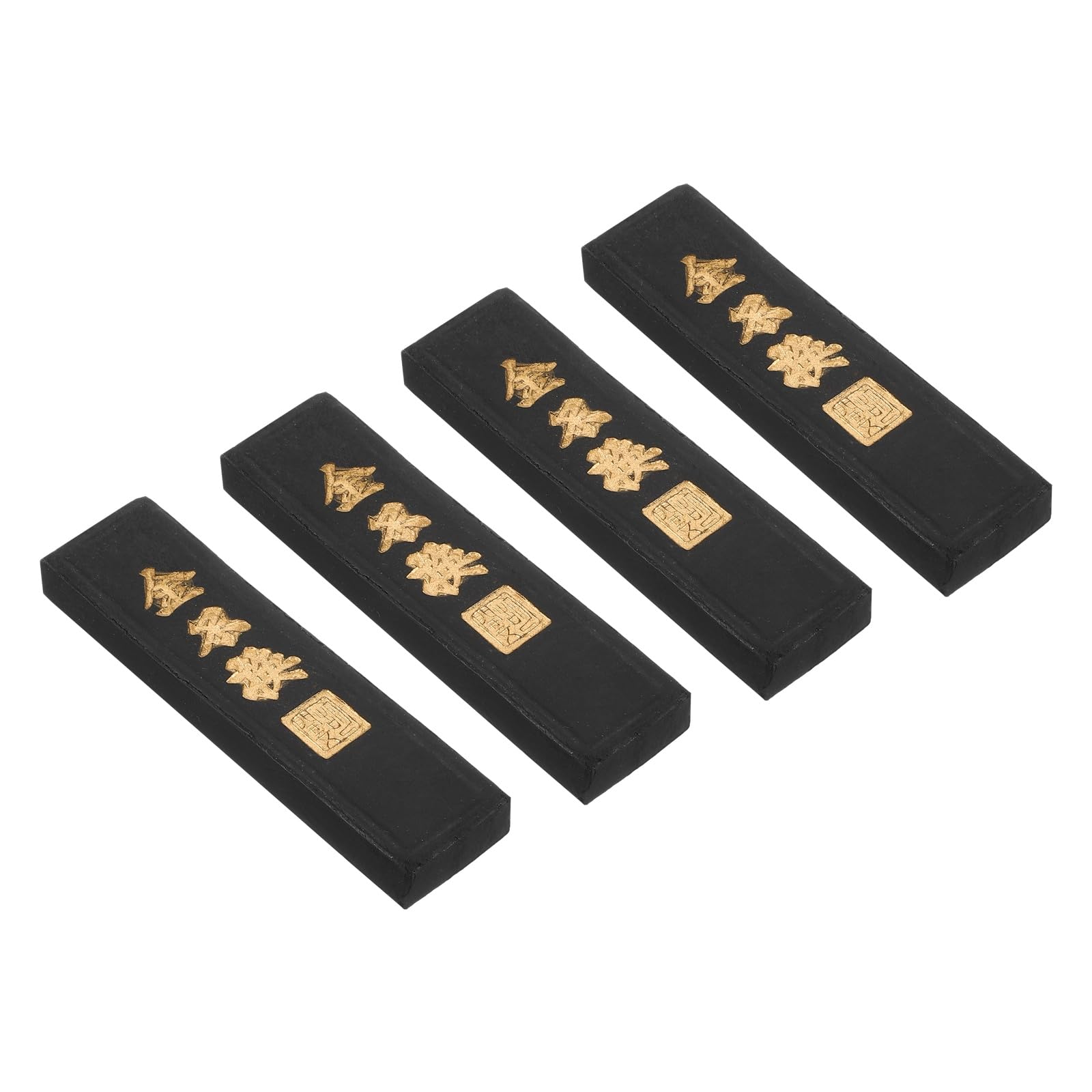 PATIKIL Chinese Calligraphy Ink Stick 4 Inch 50g, 4 Pcs Handmade Oil Ink Stick Block for Traditional Calligraphy Practice Painting Drawing Supplies, Black
