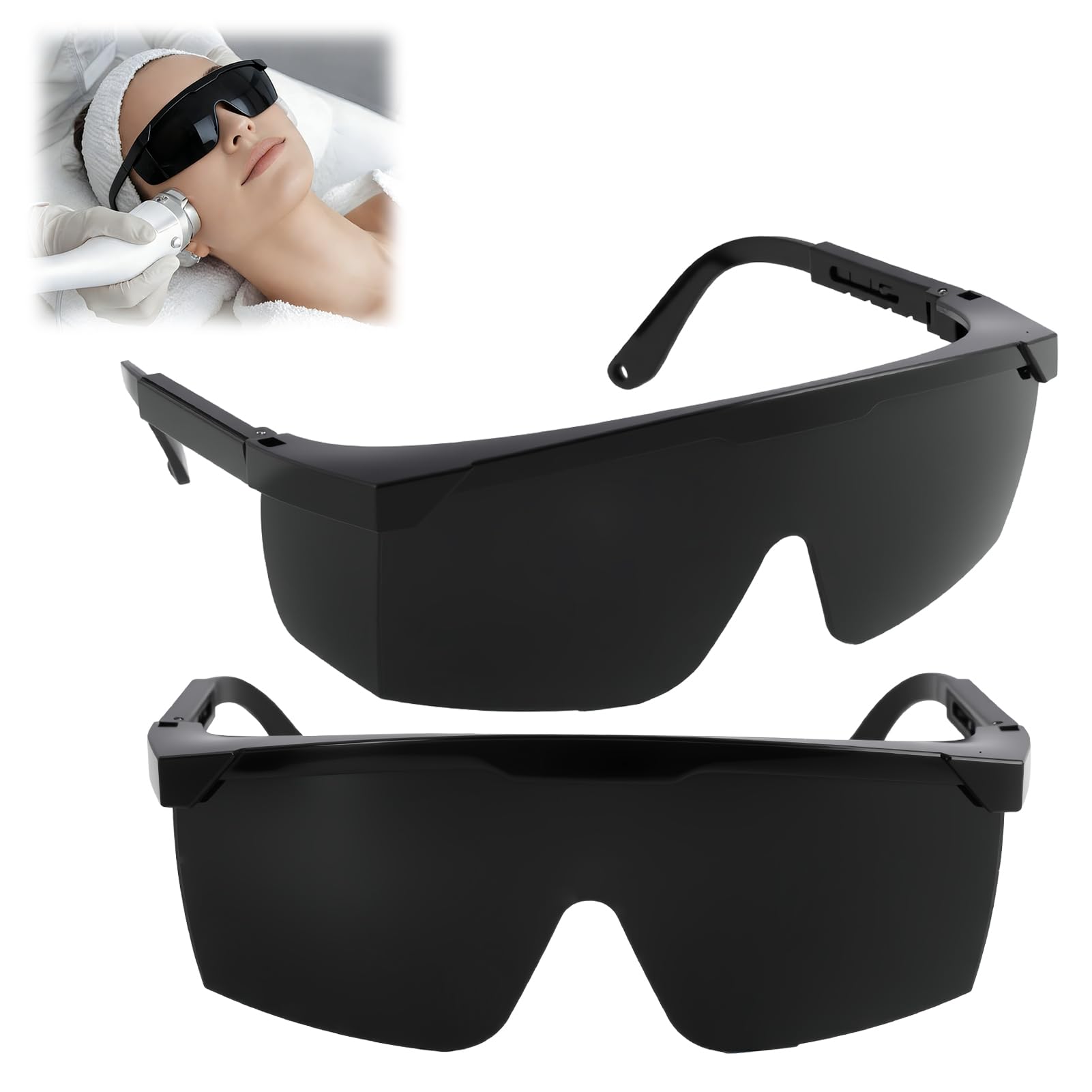 2 PCS Laserschutzbrille, IPL Lichtschutzbrille, 200nm-2000nm WellenläNge Laserschutzbrille, Laser Brille für Haarentfernung IPL, Augenschutz für Infrarotlampe, Solarium und kosmetische Anwendungen