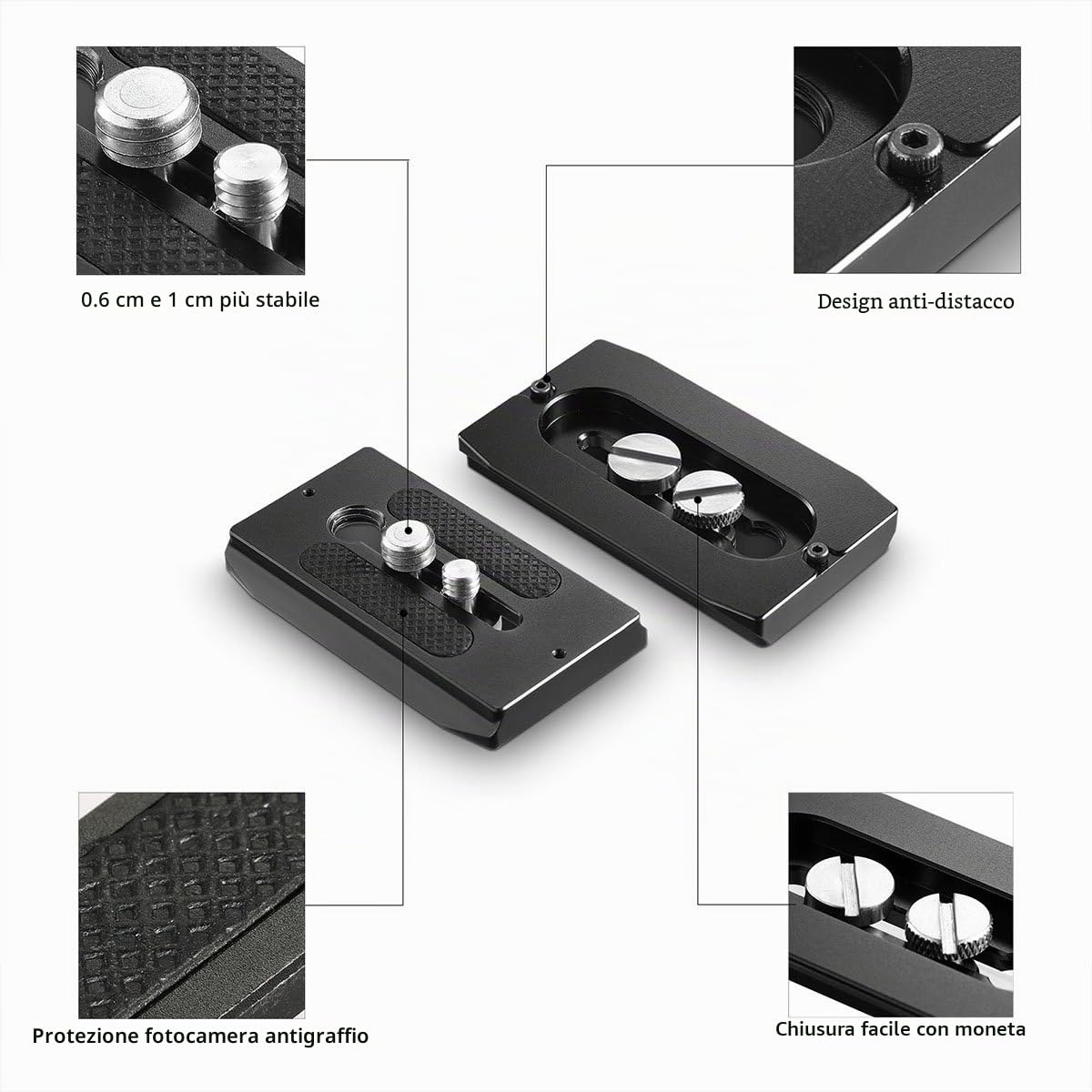 SMALLRIG Piastra di Base, Piastra di Montaggio per Treppiedi per Telecamera Regolabile in Altezza per Asta 15mm LWS Universale - 2092B