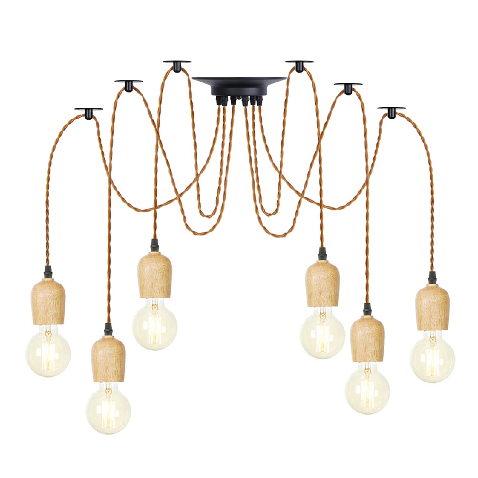 Plafonnier réglable bois à monter soi-même, suspension multi-lumière pour îlot cuisine