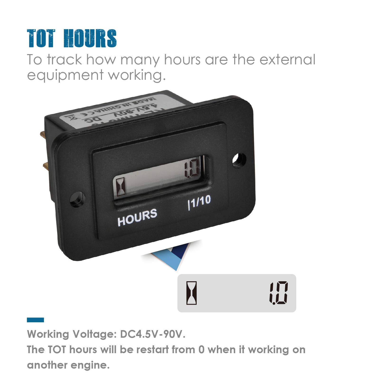 Contaore Al Quarzo HonorMeet - Misuratore Ore Per Manutenzione Veicoli 6V-80V DC - Foto 5