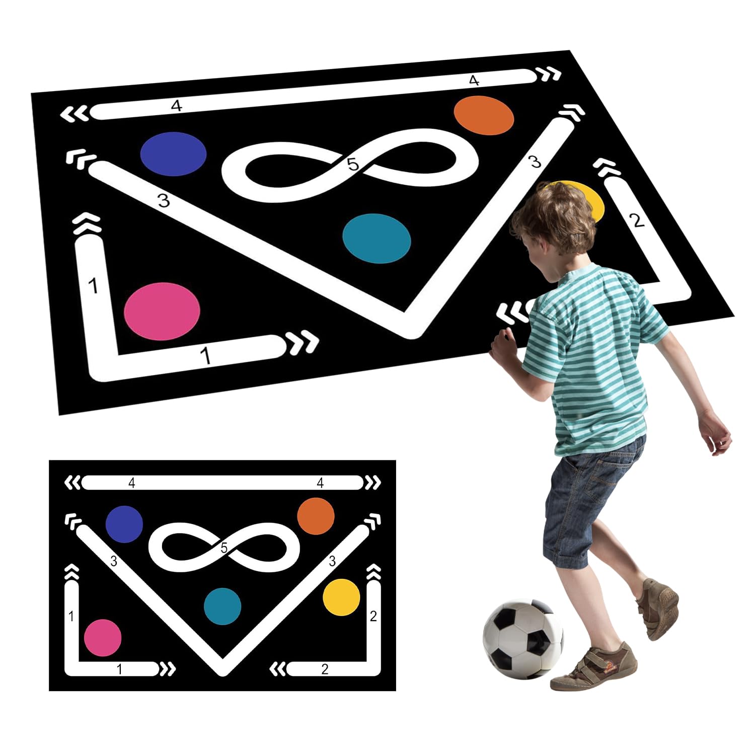 Alfombrilla de entrenamiento de fútbol, antideslizante, silenciosa, para entrenamiento de habilidades de fútbol, equipo de entrenamiento de fútbol interior para adultos y niños para mejorar el regate