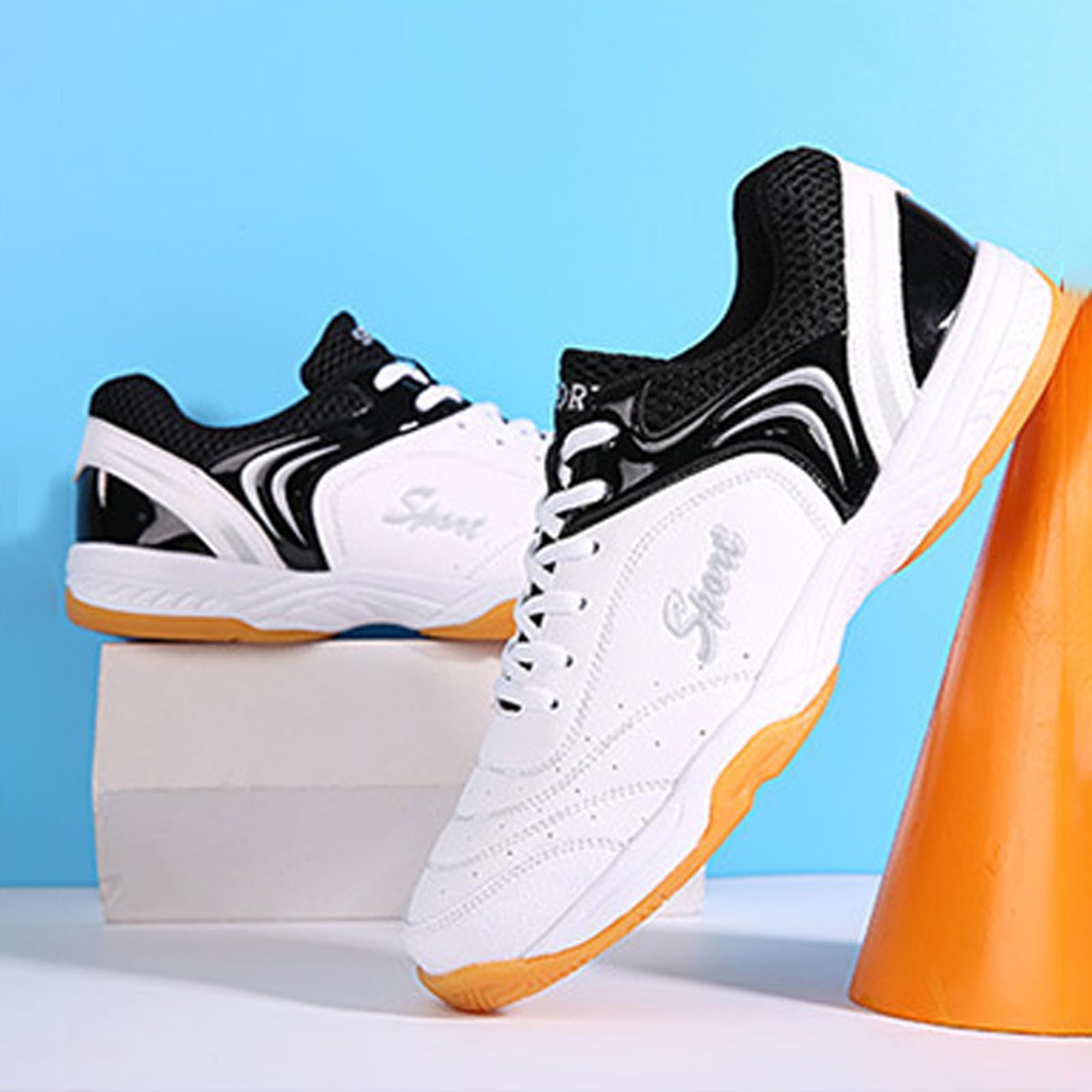Zapatos De Tenis De Mesa,Zapatos De BáDminton,Zapatos De Pickleball para Hombre,BáDminton Zapatilla Voleibol,Prueba Resbalones,Transpirable,CóModos,para Pistas Interiores Y Exteriores