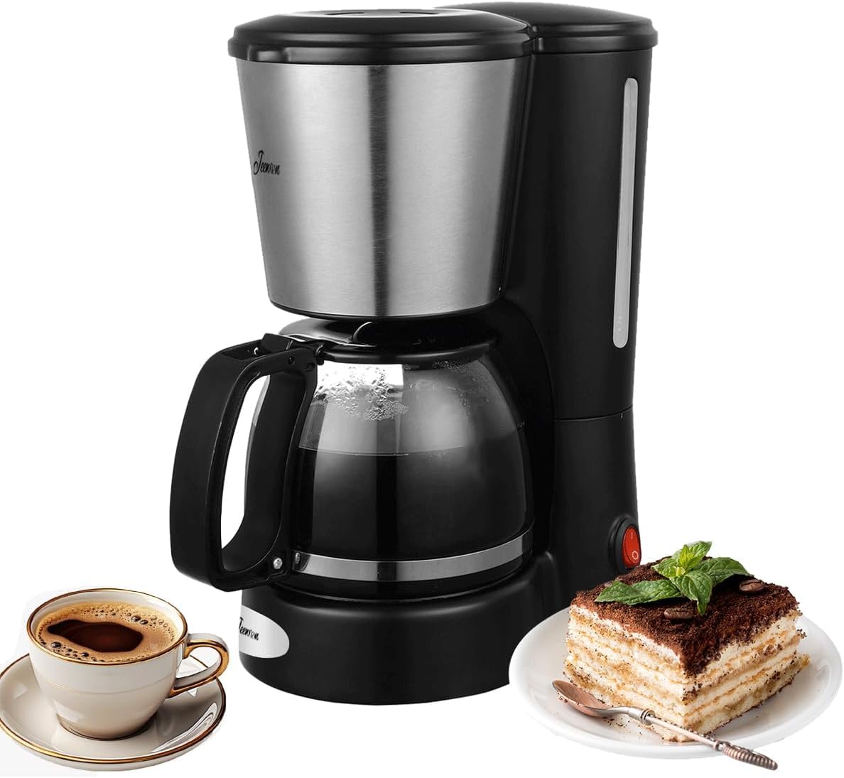 Jeewoon Drip Coffee Machine, Coffee Maker|1.5L, 900w| Filter Coffee Machine, Keep Warm & Anti-Drip Function,Boil Dry Protection,Compact & Easy to Use for Office/Home 1.5L Dirp Coffee Machine