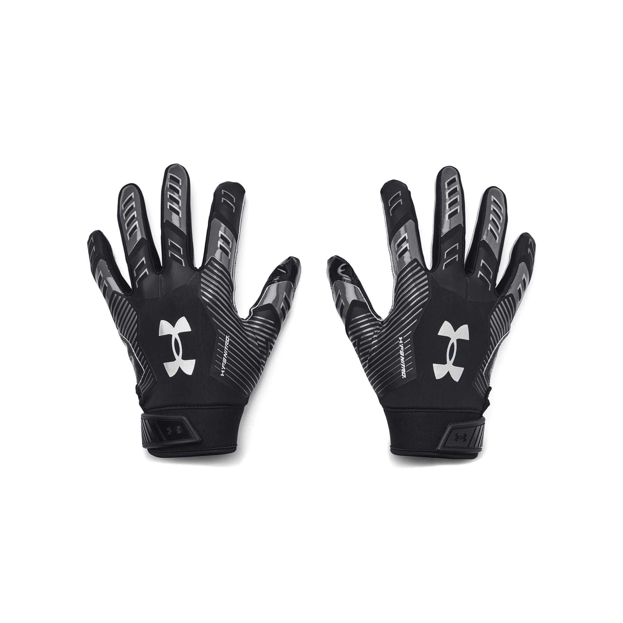 Under Armour Mens Football Gloves F9 Nitro (001) Black/Castlerock/Metallic Silver, XXL