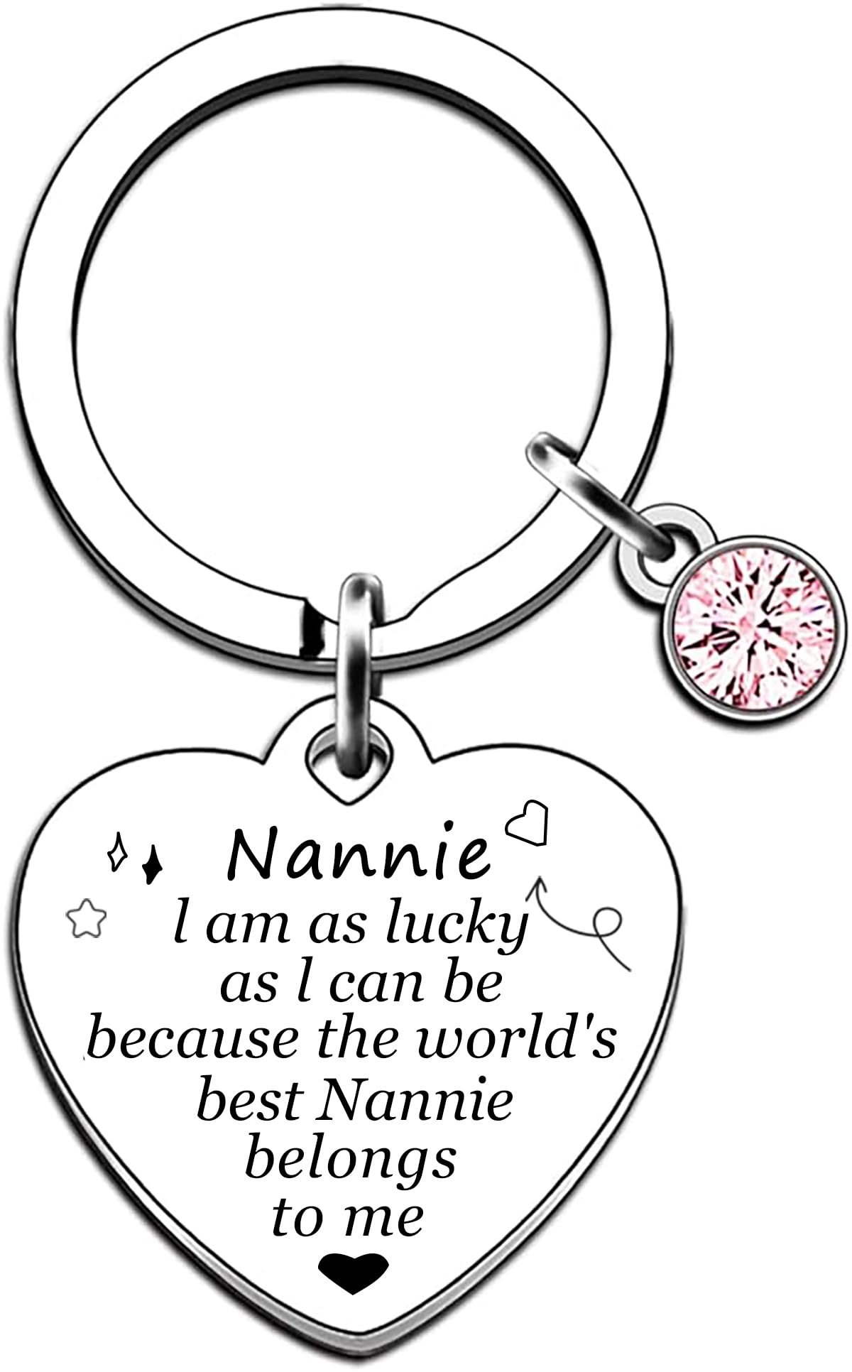 Posoto 1pcs Nannie Keyring - Nannie Gifts for Birthdays, Mothers Day