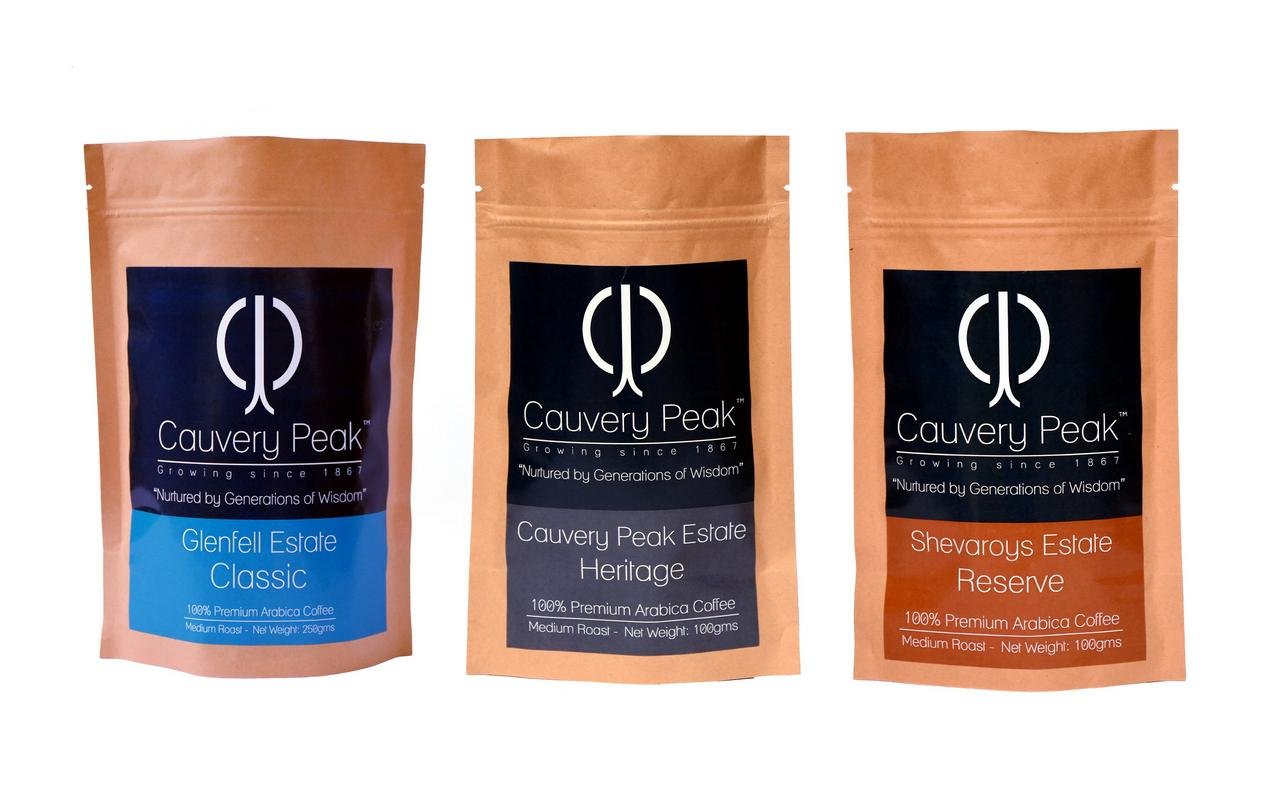 Cauvery Peak Arabica Sampler Pack 3 x 250 Grams (Medium Roast, Coffee Filter)