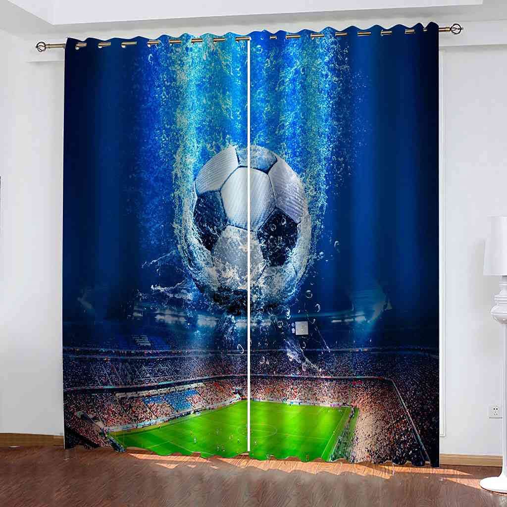 Rideaux occultants contre la lumière et le bruit motif football 3D
