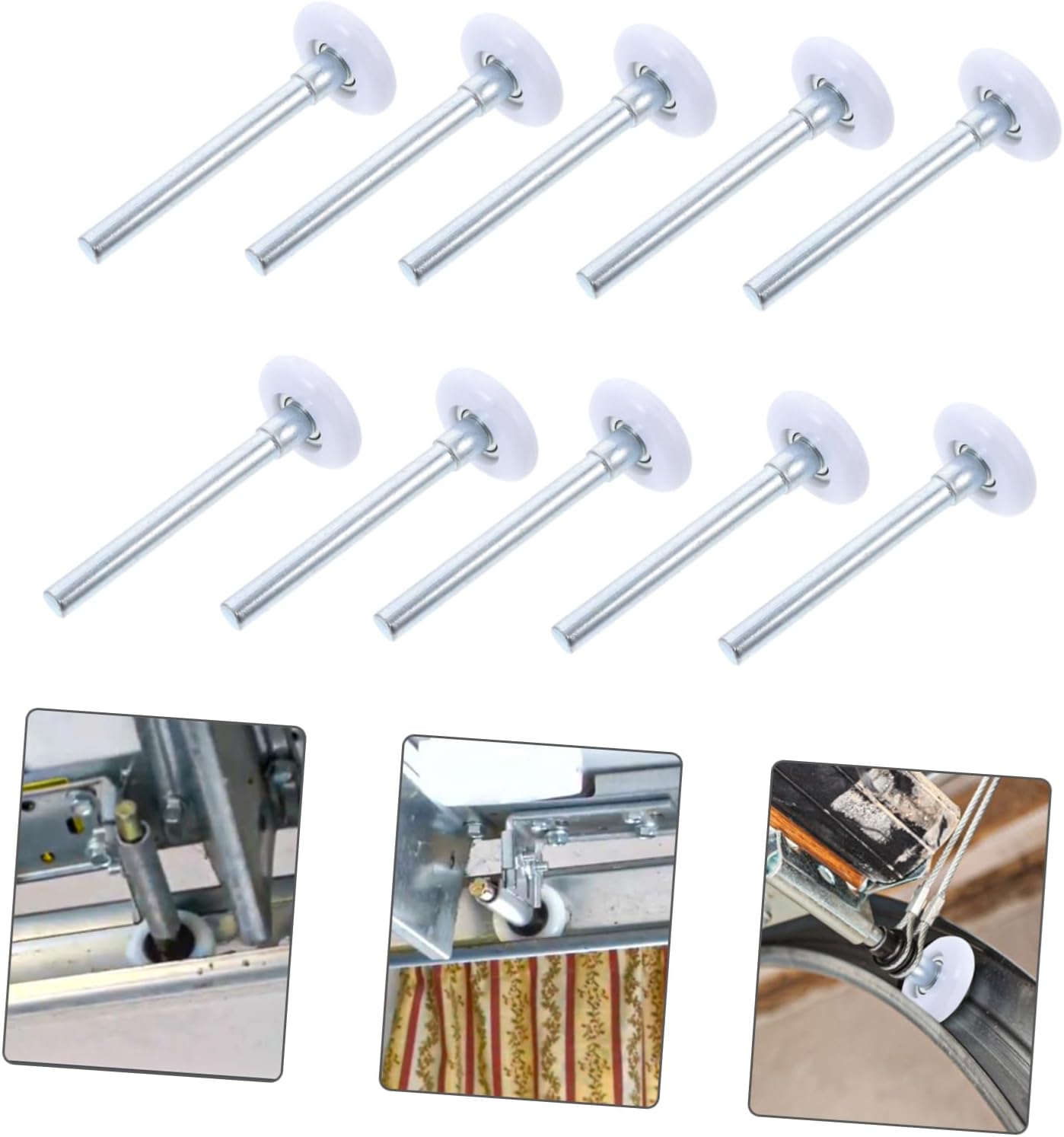 Holibanna 10Pcs Heavy Duty Nylon Garage Door Rollers Durable Guide Wheels for Smooth Sliding Easy Installation Compatible with Garage Doors and Furniture