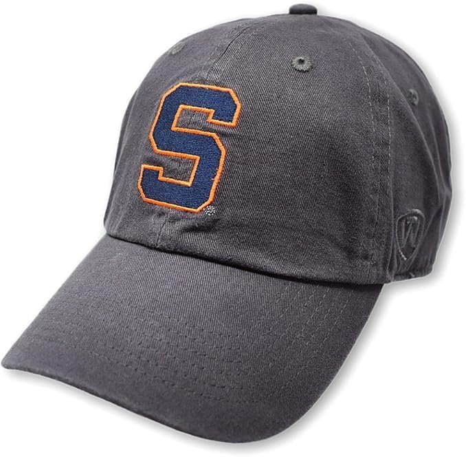 Collegiate Hats - Fitted Caps Adjustable Hats and Snapbacks Available, Syracuse Logo Charcoal, One size